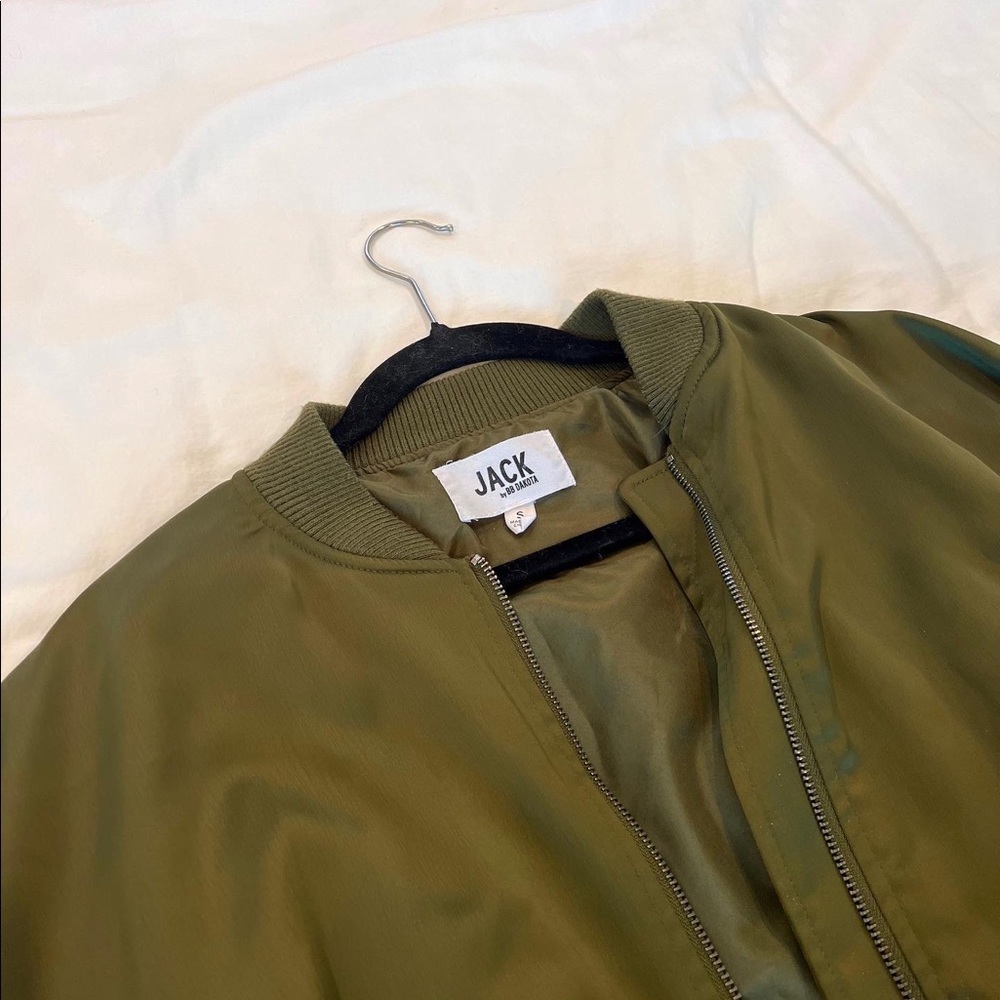 Green silk bomber